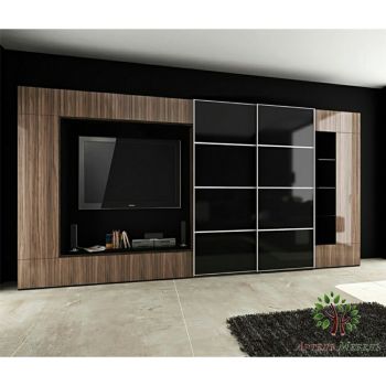 Двери купе lacobel black and wood