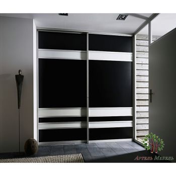 Двери купе lacobel black with white accents