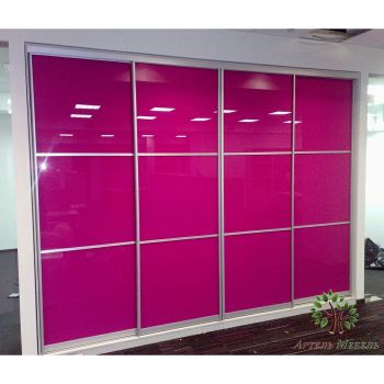 Двери купе lacobel pink