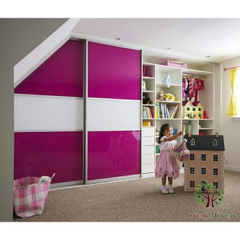 Двери купе lacobel white pink