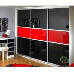 Шкаф Купе lacobel black and red