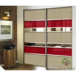Двери купе lacobel cream red mirror