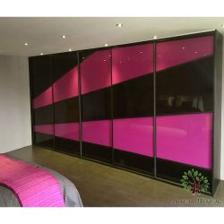 Двери купе lacobel pink black