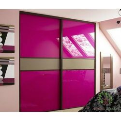 Двери купе lacobel pink gray
