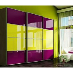 Двери купе lacobel yellow purple